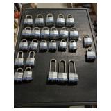 Master Lock Universal pin padlocks.