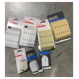 Six outlet polarized adapters, and plug-in