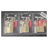 (3) master lock padlocks
