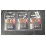 (3) master lock padlocks