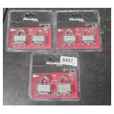 (3) pks master lock padlocks