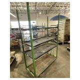 Green metal rolling rack