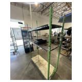 Green metal rolling rack