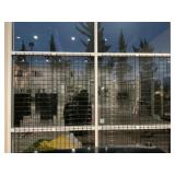 Black metal grid wall
