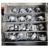 (4) lots 1 Bin metal caster wheels