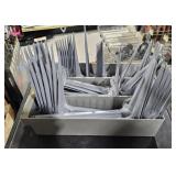 (3) lots 1 Bin of shelving, brackets, miscellaneou