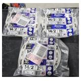 (3) lots one roll 14/2 Romax wire