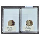 2 Lots Jefferson Nickel Proof  2015 S & 2014 S