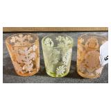 Three Frosted Small Glasses