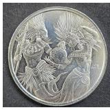 .999 Silver 1 oz Silver Round-  Aztec Style