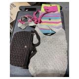 Crochet Bags...1 Multicolor, brown handbag &  grey