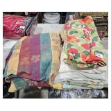 2 Stacks of Table Clothes Mixed Sizes