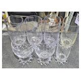 4 Candlewick Glasses, 2 Goblets, 1 Juice Glass