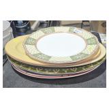 5 Large Serving Platters Ceramic and 1 Large Plate