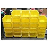 Case w/ 23 Yellow Bins  4" x 5 1/4" x 3"