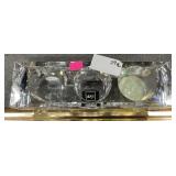 Mikasa Platinum Crystal  Tri-Candleholder 9" Long