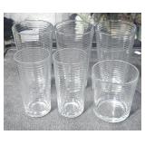 Glass Drink Ware 6 cups in 2 sizes