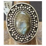 Labarodorite Ring sz 9 German Silver