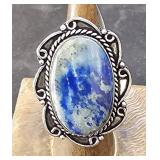 Lapis Ring sz 7 German Silver