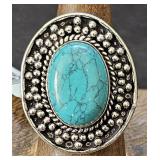 Turquoise Ring sz 8 German Silver