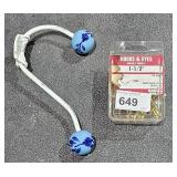Ceramic Ball On Coat Hooks & Box Brass Plated