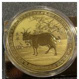 Metal Zodiac Token Gold Tone- Chinese Lunar