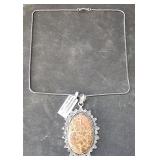 Asteroid Jasper Pendant Necklace w/ Chain 18"