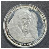 .999 Silver 1oz Silver Bar-2019 Congo Silverback