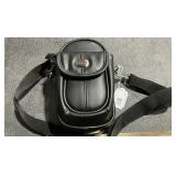 Black Leather Case "View" 7 1/4" Tall  Good For