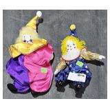2 Vintage Porcelain 9" Artmark  Doll / Clowns