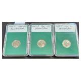 3 Roosevelt Dime Clad UNC  2006 P, 2003 D, 2003 P