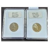 2 Lots Jefferson Nickel Proof  2005 S