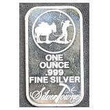 .999 Silver 1 oz Silver Bar-  Silver Towne Mule &