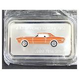 .999 Silver 1oz Silver Bar-1968 Mercury Cougar XR7