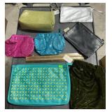 Blue & Yellow "Forever 21" Bag, Green Velvet