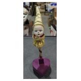 Porcelain Face Harlequin/ Jester Music Box Pole