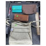White "Bueno" Shoulder Bag, Brown Makeup Bag,