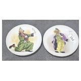 Vintage "Remeo &  Rascal" Clown Plates 6 1/2" Wide