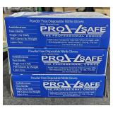 3 Boxes Pro Safe Nitrile Gloves  sz Large