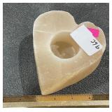 Pink Himalayan Salt Heart Shaped Candle Holder