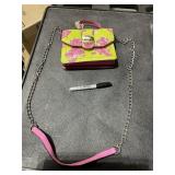 Steve Madden Buckle Tote neon yellow and pink