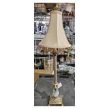Tall Candle Stick Lamp w/ Beaded Shade 30" Tall