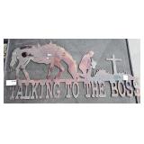 Copper Metal Wall Hanging "Talking To The Boss"