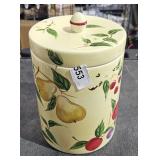 Fruit Covered Container -Cookie Jar 10 1/2" Tall