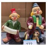 2 Ceramic Hobo Clowns 6 1/4" Tall