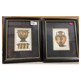 2 Lots of 1 ea Framed Designer Pictures of