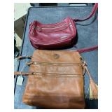 Brown Anne Cline set of two crossover bag