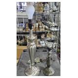2 Metal Table Top Lamps 18" & 17" Tall