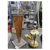 2 Unusual Table Top Lamps- 1 Wood, 1 Urn Shaped