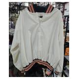 White Wind Breaker Orange & Black Trim sz 2XL